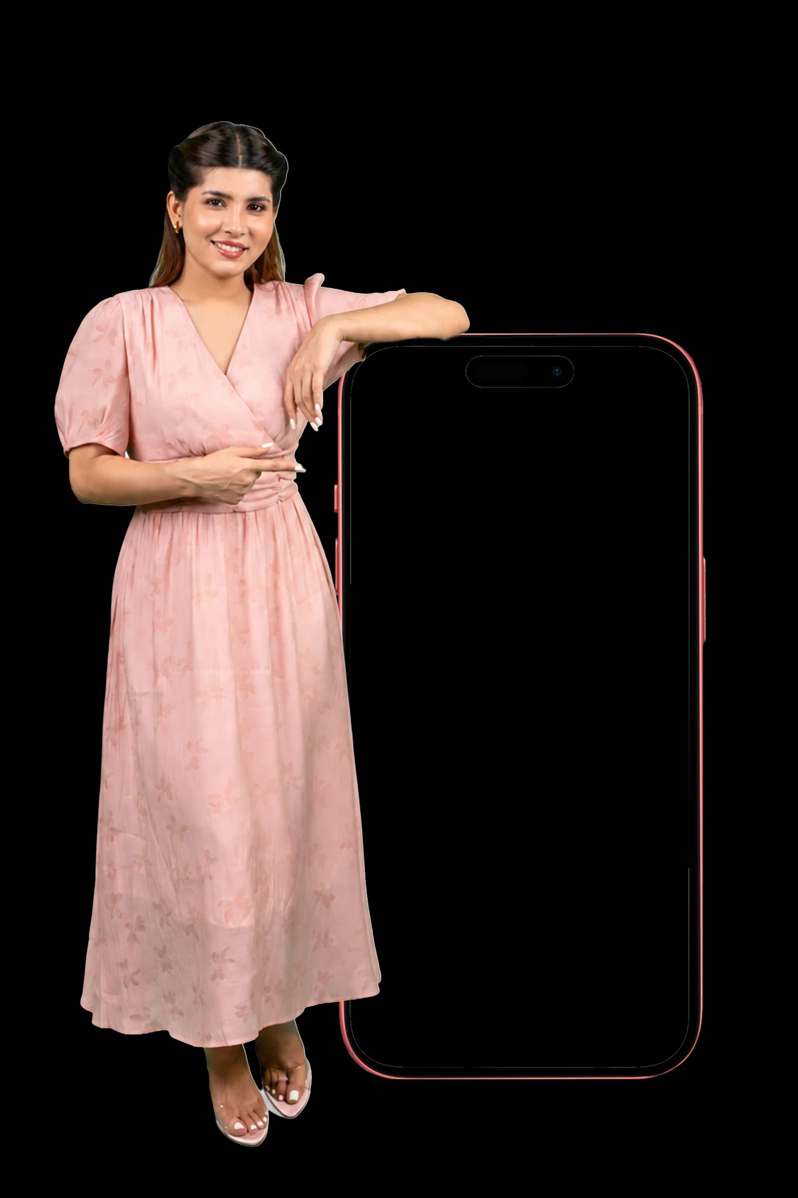 A woman viewing a MatchBD profile on her phone