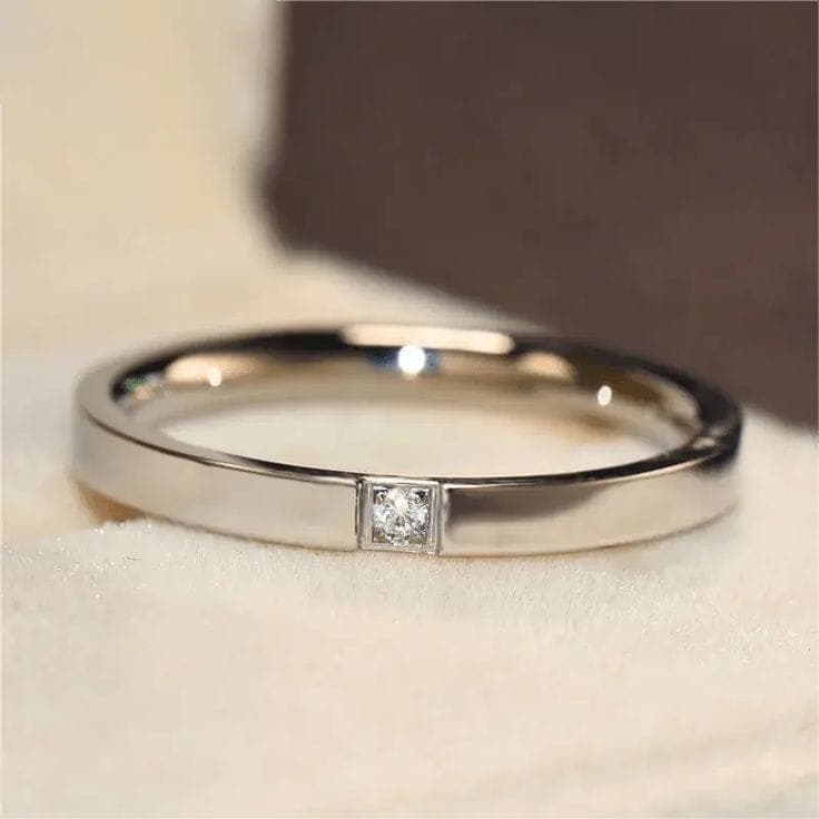 Classic Silver Diamond Band