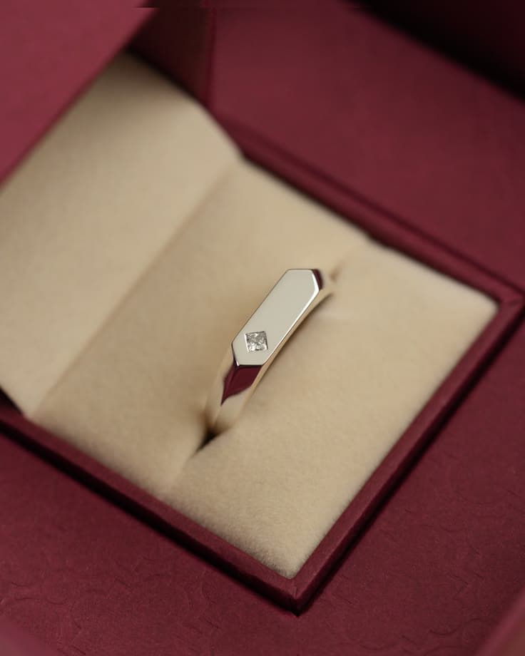 White Gold Signet Ring
