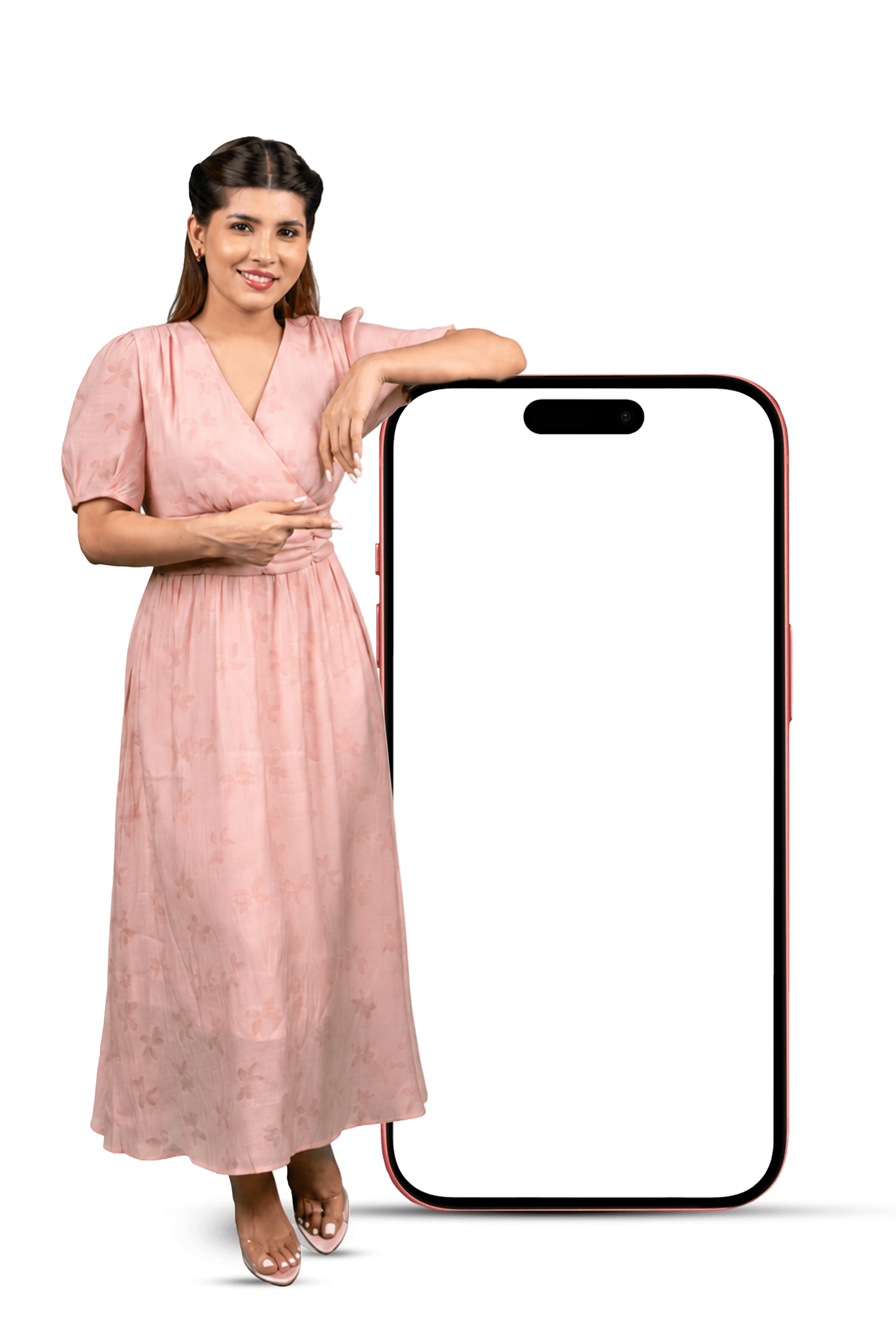 A woman viewing a MatchBD profile on her phone