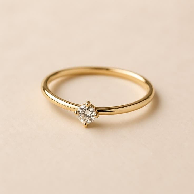 Classic Gold Solitaire Engagement Ring