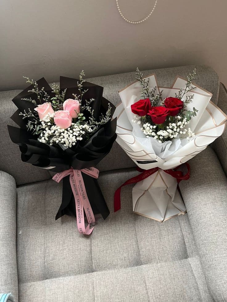 Rose Bouquet Duo — Pink & Red
